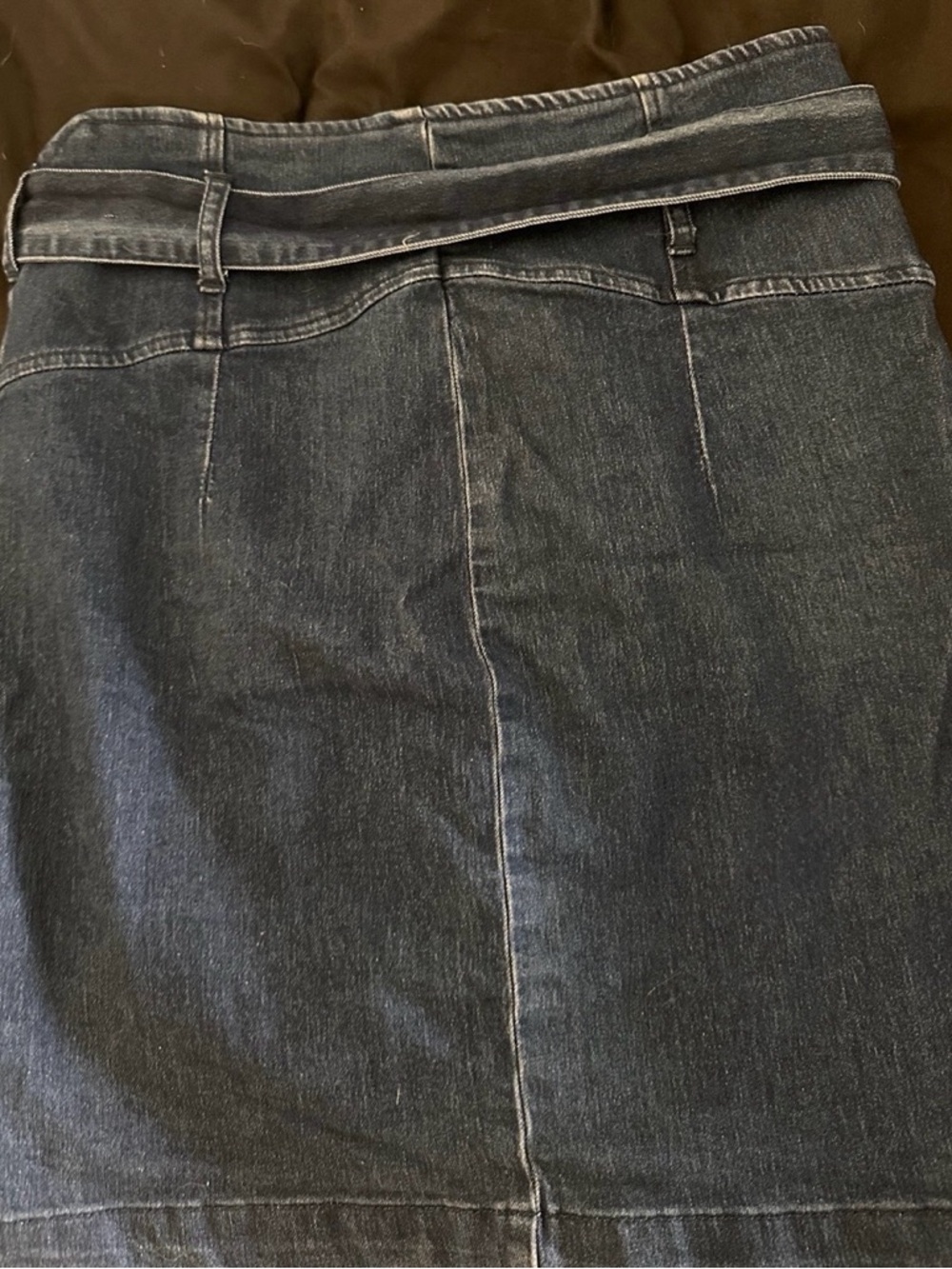 Free People Dark Wash Denim Pencil Skirt